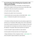 Hesi A2 Nursing Critical Thinking Exam Questions with 100% Correct/Verified 