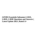 GFEBS Essentials-Subsumes L101E, L201E, L303E; Questions and Answers | Latest 2023 | Score 100%