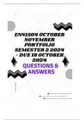 ENN1504 OCTOBER NOVEMBER PORTFOLIO Semester 2 2024 - DUE 18 October 2024