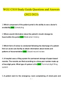 WGU C810 Study Guide questions verified with 100% correct answers