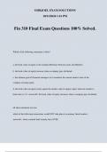 Fin 310 Final Exam Questions 100% Solved.