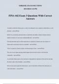 FINA 442 Exam 3 Questions With Correct Answers