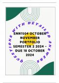 ENN1504 OCTOBER NOVEMBER PORTFOLIO Semester 2 2024 - DUE 18 October 2024