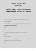 Chapter 11 Quiz Financial Management Exam Questions With Correct Answers