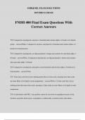 FNDH 400 Final Exam Questions With Correct Answers