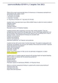 Relias ED RN A, Complete Test Fall 2023 What is the current recommended dose of intravenous or intraosseous epinephrine in adult patients with cardiac arrest? 10 mg every 10 minutes 1 mg every 3-5 minutes 1 mg every 7 minutes 0.1 mg every 2 minutes A pati