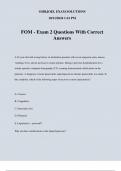 FOM - Exam 2 Questions With Correct Answers