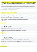 Sophia - Environmental Science - Unit 1 Challenge 3 Questions & Answers 100% Correct.