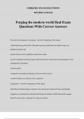 Forging the modern world final Exam Questions With Correct Answers