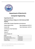 Lab 3 report: Design of a 4-bit Universal Shift  North South University CSE 332