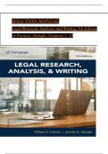 Solution Manual for Legal Research, Analysis, and Writing 5th Edition by Putman & Albright ISBN: 9780357619445, All 19 Chapters Covered, Verified Latest Edition