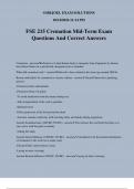 FSE 215 Cremation Mid-Term Exam Questions And Correct Answers