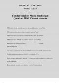 Fundamentals of Music Final Exam Questions With Correct Answers