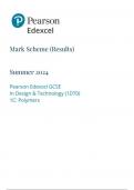 Pearson Edexcel GCSE In Design & Technology (1DT0) 1C: Polymers mark scheme 2024 june 1dto/1c