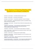 Texes Science Of Teaching Reading (293) Questions And Answers Graded A+.