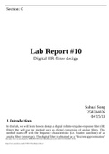 Lab Report 10 Digital IIR filter design Iowa State University E E 324