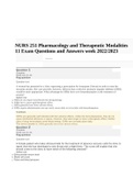 NURS 251 Pharmacology and Therapeutic Modalities 11 Questions and Answers week 2022/2023.