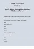 Griffin Hill Certification Exam Questions With Correct Answers