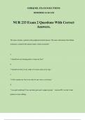 NUR 233 Exam 2 Questions With Correct Answers.