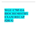WGU C785 OA BIOCHEMISTRY EXAM RECAP (Q&A)