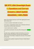 SIE STC USA Greenlight Exam 1 | Questions and Correct Answers | latest Update 2024/2025 | 100% PASS