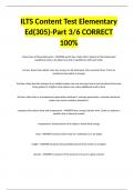 ILTS Content Test Elementary Ed(305)-Part 3/6 CORRECT 100%