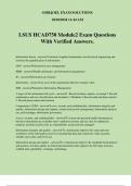 LSUS HCAD750 Module2 Exam Questions With Verified Answers.