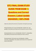 STC FINAL EXAM STUDY GUIDE FROM EXAM 1 | Questions and Correct Answers | Latest Update 2024/2025 | 100% PASS