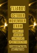 TLI4801 OCT/ NOV 2024 EXAM ANSWERS [22 OCTOBER 2024]