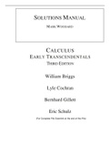 Calculus Early Transcendentals 3rd edition By William Briggs, Lyle Cochran, Bernard Gillett, Eric Schulz (Solution Manual)