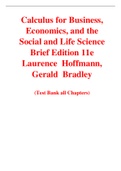 Calculus for Business, Economics, and the Social and Life Science Brief Edition 11e Laurence Hoffmann, Gerald Bradley, (Solution Manual with Test Bank)