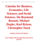 Calculus for Business Economics Life Sciences and Social Sciences 14th Edition By Raymond Barnett, Michael Ziegler, Karl Byleen, Christopher Stock (Solution Manual)