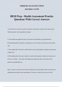 HESI Prep - Health Assessment Practice Questions With Correct Answers