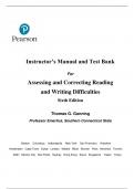 Test Bank for Assessing and Correcting Reading and Writing Difficulties Updated Edition 6th Edition By Thomas G. Gunning