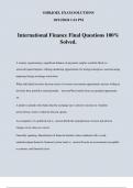 International Finance Final Questions 100% Solved.