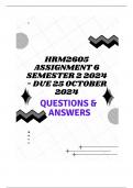 HRM2605 Assignment 6 Semester 2 2024 - DUE 25 October 2024