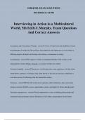 Interviewing in Action in a Multicultural World, 5th Ed.B.C.Murphy. Exam Questions And Correct Answers