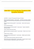 CNIH BIO 110 Final Review Questions With Complete Solutions.