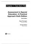 Test Bank For Assessment in Special Education A Practical Approach 6th Edition By Roger A. Pierangelo (All Chapters)