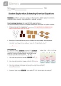 Balancing Chemical Equations Gizmo Answer key