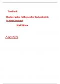 Test Bank For Radiographic Pathology for Technologists, 8th Edition by Nina Kowalczyk All Chapters 1-12 UPDATED  ||Complete A+ Guide