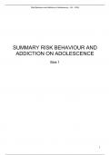 Risk Behavior and Addiction in Adolescence 2024 - All lectures 