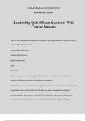 Leadership Quiz 4 Exam Questions With Correct Answers