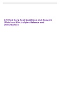 ATI Med Surg Test Questions and Answers (Fluid and Electrolytes Balance and Disturbance)