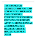 Test Bank for Auditing,, The Art and Science of Assurance Engagements, Fourteenth Canadian Edition 14th edition Alvin A. Arens