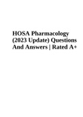 HOSA Pharmacology (2023 Update) Questions And Answers | Score A+