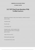 LLT 307 Final Exam Questions With Verified Answers.