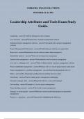 Leadership Attributes and Tools Exam Study Guide.