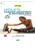 Hole's Human Anatomy & Physiology 16th Edition by Charles Welsh, Cynthia Prentice-Craver - Complete Elaborated and Latest Test Bank. ALL Chapters(1-24) included and updated for 2023