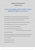 LUOA girls health and P.E. Module 5 Exam Questions With Correct Answers